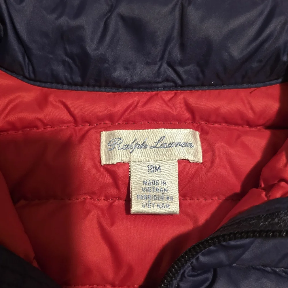 Ralph Lauren Kids Quilted Puffer Vest Size 18 Months